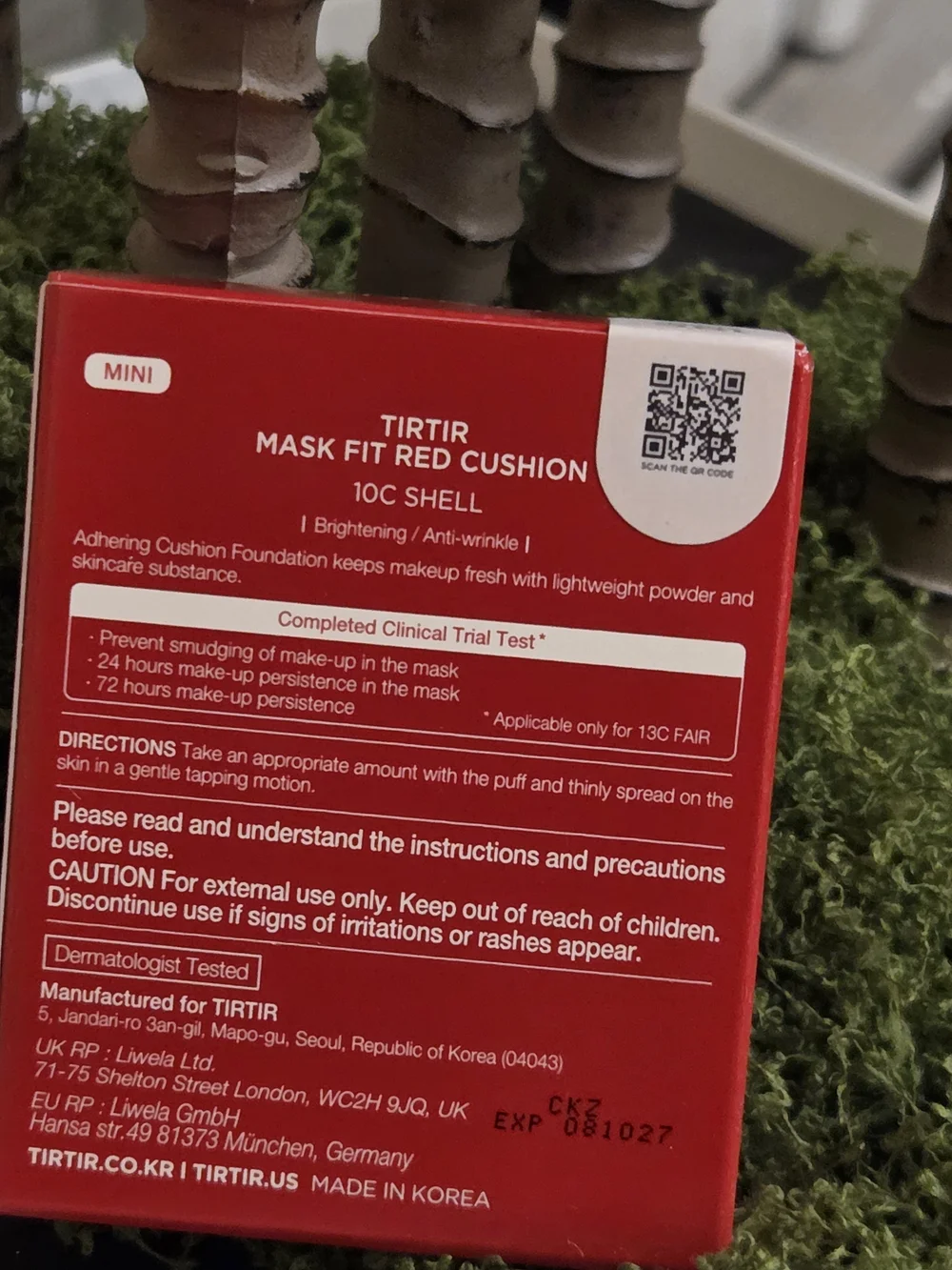 TIRTIR Mask Fit Red Cushion Mini 10C Shell 4.5g – New Sealed